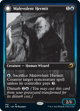 Malevolent Hermit // Benevolent Geist [Innistrad: Double Feature]