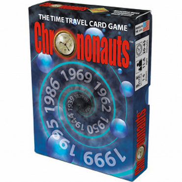 What would YOU do with a Time Machine? Would you stop the sinking of the Titanic? Prevent the assassination of JFK? Kill Hitler before WWII? These are just a few of the possibilities in Chrononauts, the award-winning card game of time travel. To win, you must change history at key points called Linchpins, so that history transforms into the Alternate Reality your character calls home. 