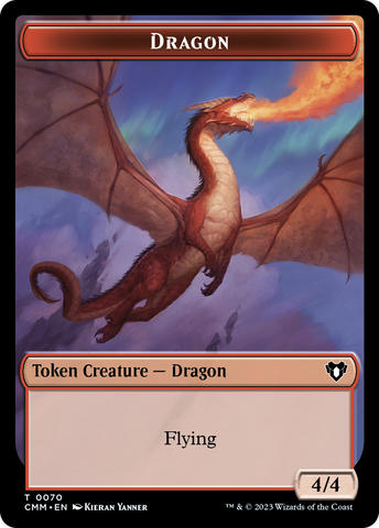 Dragon // Kor Ally Double-Sided Token [Commander Masters Tokens]