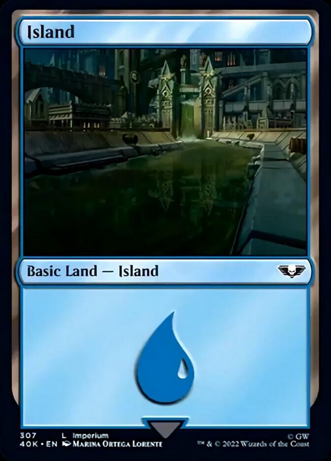 Island (307) (Surge Foil) [Warhammer 40,000]