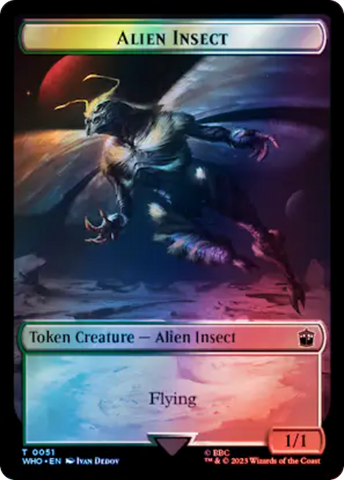 Alien Angel // Alien Insect Double-Sided Token (Surge Foil) [Doctor Who Tokens]
