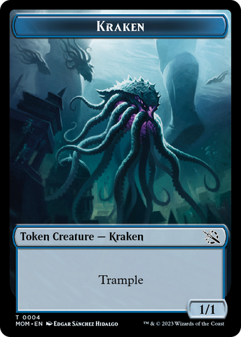 Monk // Kraken Double-Sided Token [March of the Machine Tokens]