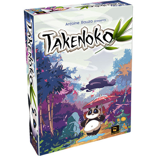 "A long time ago at the Japanese Imperial court, the Chinese Emperor offered a giant panda bear as a symbol of peace to the Japanese Emperor. Since then, the Japanese Emperor has entrusted his court members (the players) with the difficult task of caring for the animal by tending to his bamboo garden.



In Takenoko, the players will cultivate land plots, irrigate them, and grow one of the three species of bamboo (Green, Yellow, and Pink) with the help of the Imperial gardener to maintain this bamboo garden