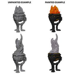 WIZKIDS DEEP CUTS UNPAINTED MINIATURES -W4-BRAZIERS