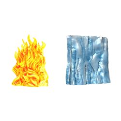 DUNGEONS AND DRAGONS: SPELL EFFECTS MINIATURES - WALL OF FIRE AND WALL OF ICE