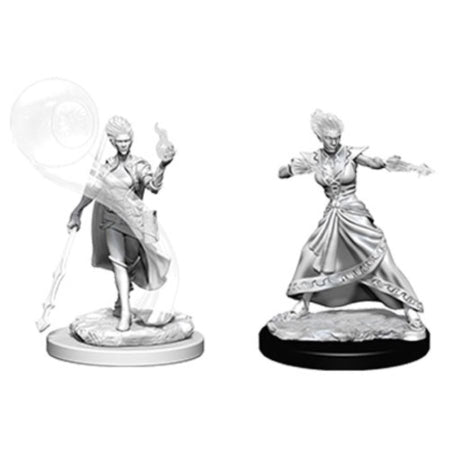DUNGEONS AND DRAGONS: NOLZUR'S MARVELOUS UNPAINTED MINIATURES -W5-FEMALE FIREGENASI WIZARD