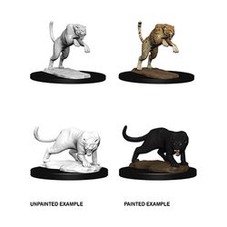 DUNGEONS AND DRAGONS: NOLZUR'S MARVELOUS UNPAINTED MINIATURES -W6-PANTHER AND LEOPARD