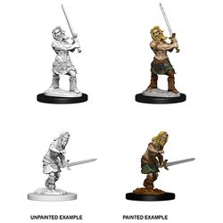PATHFINDER: DEEP CUTS UNPAINTED MINIATURES -W6-MALE HUMAN BARBARIAN