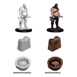 WIZKIDS DEEP CUTS UNPAINTED MINIATURES -W6-EXECUTIONER AND CHOPPING BLOCK