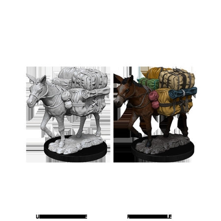 WIZKIDS DEEP CUTS UNPAINTED MINIATURES -W7-PACK MULE