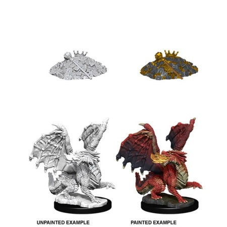 DUNGEONS AND DRAGONS: NOLZUR'S MARVELOUS UNPAINTED MINIATURES -W10-RED DRAGON WYRMLING