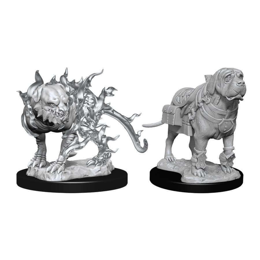 DUNGEONS AND DRAGONS: NOLZUR'S MARVELOUS UNPAINTED MINIATURES -W11-MASTIF AND SHADOW MASTIF