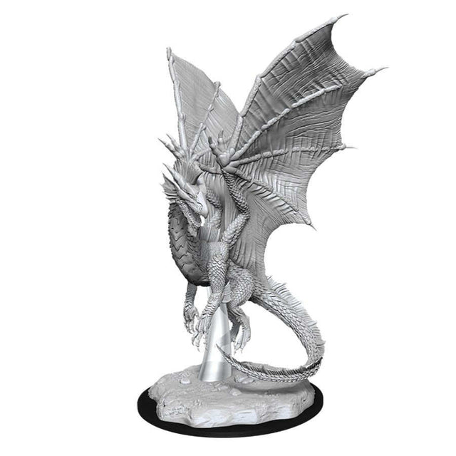 DUNGEONS AND DRAGONS: NOLZUR'S MARVELOUS UNPAINTED MINIATURES -W11-YOUNG SILVER DRAGON