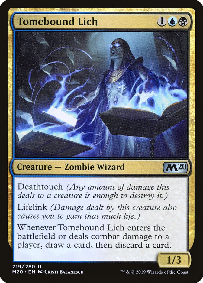 card draw damage mtg Tomebound Lich [Core Set 2020]