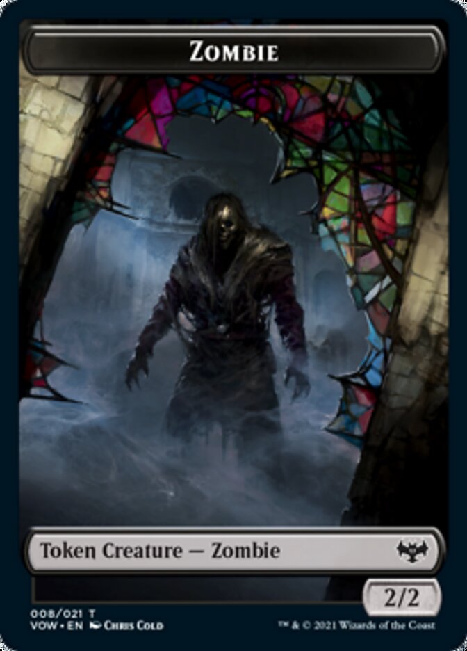 Zombie (008) // Boar Double-Sided Token [Innistrad: Crimson Vow Tokens]
