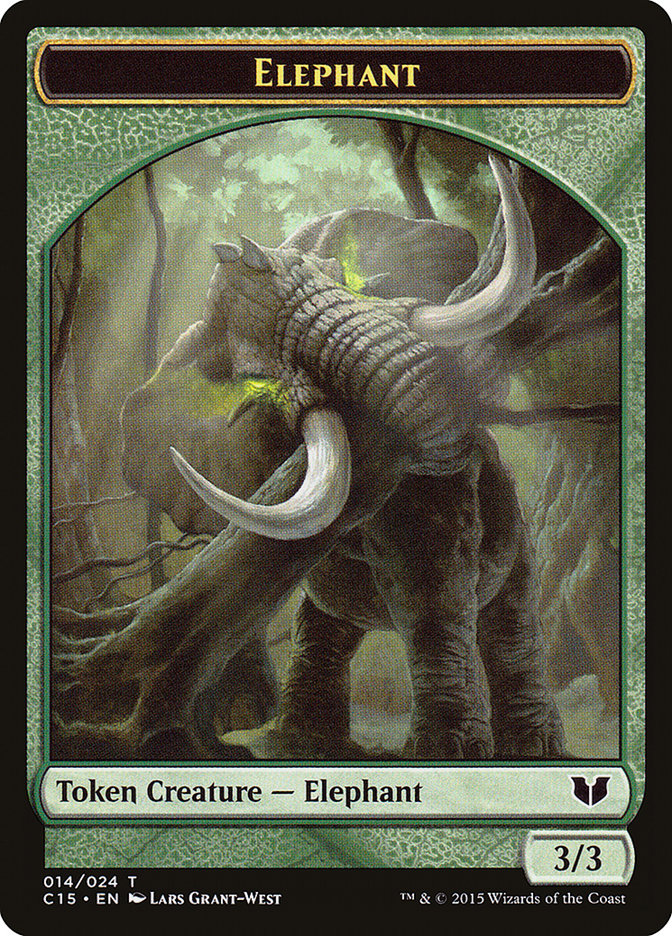 Elephant // Saproling Double-Sided Token [Commander 2015 Tokens]