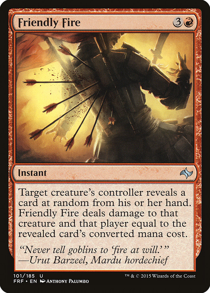 mtg fate reforged cards Friendly Fire [Fate Reforged]