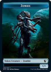 Zombie (005) // Zombie (004) Double-Sided Token [Innistrad: Midnight Hunt Commander Tokens]