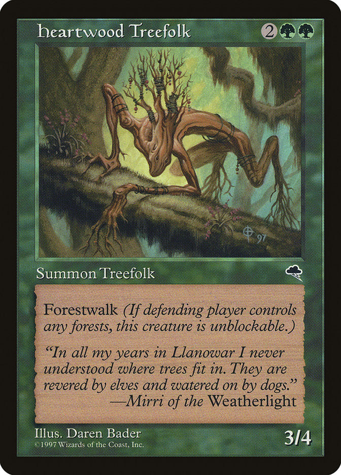 treefolk cards mtg Heartwood Treefolk [Tempest]