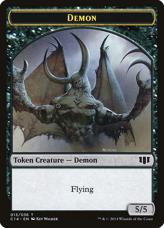Demon (013/036) // Zombie (016/036) Double-Sided Token [Commander 2014 Tokens]