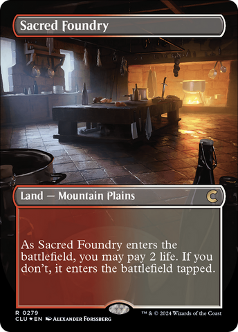 Sacred Foundry (Borderless) [Ravnica: Clue Edition]